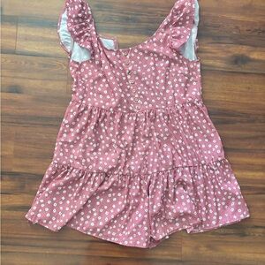 Floral Pink Ruffle Jumpsuit